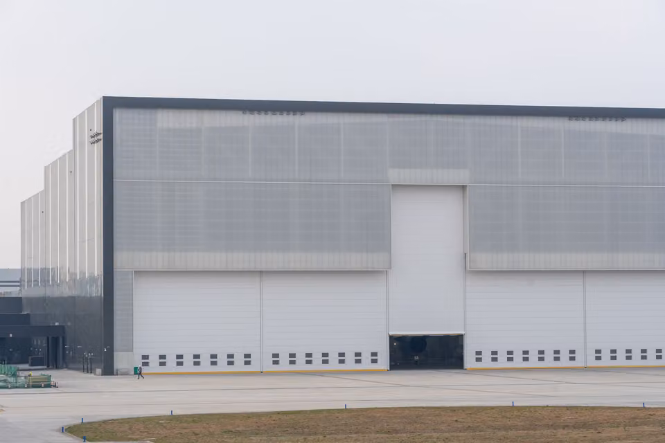Modern commercial warehouse building