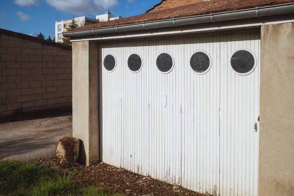 Garage door with windows